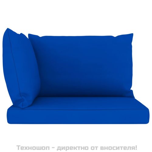 Палетни възглавници, 3 бр, сини, Оксфорд плат