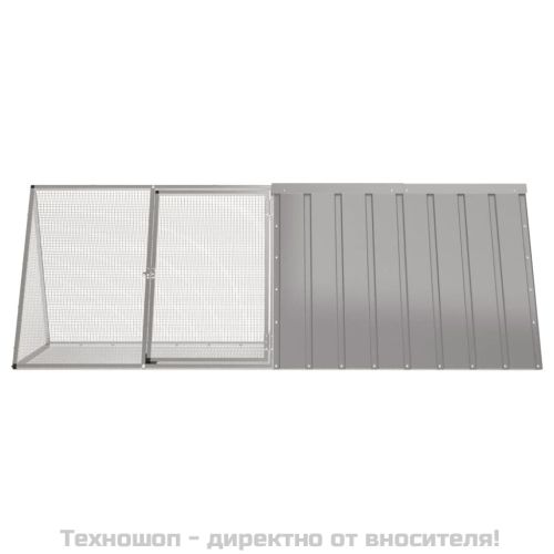 Клетка за зайци сива 201,5x80,5x71 см поцинкована стомана