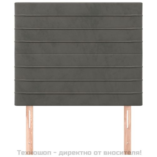 Табла за легло, тъмносива, 100x5x118/128 см, кадифе