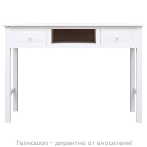 Бюро, бяло, 108x45x76 см, масивна дървесина пауловния