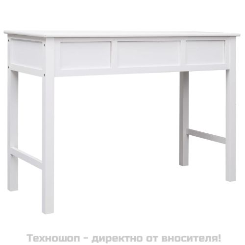 Бюро, бяло, 108x45x76 см, масивна дървесина пауловния