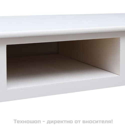 Бюро, бяло, 108x45x76 см, масивна дървесина пауловния