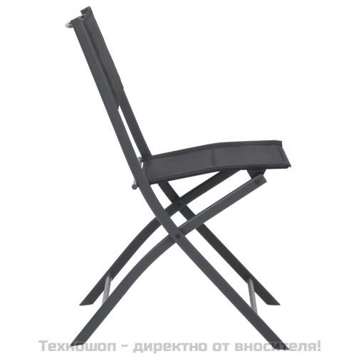 Сгъваеми градински столове, 2 бр, стомана и Textilene