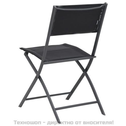 Сгъваеми градински столове, 2 бр, стомана и Textilene