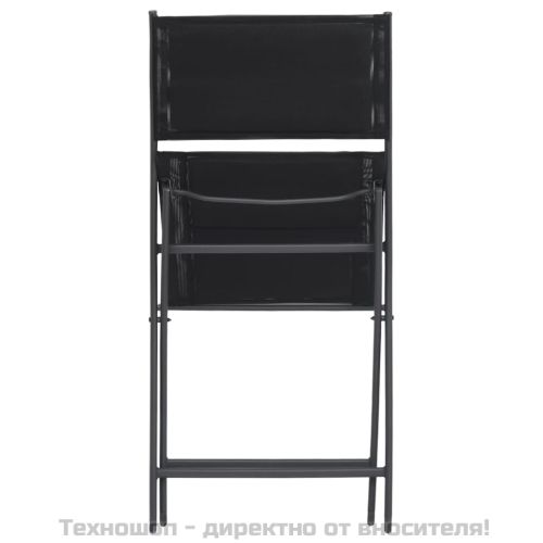 Сгъваеми градински столове, 2 бр, стомана и Textilene