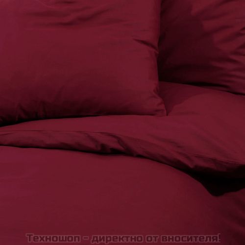 Комплект спално бельо бордо 135x200 см олекотен микрофибър