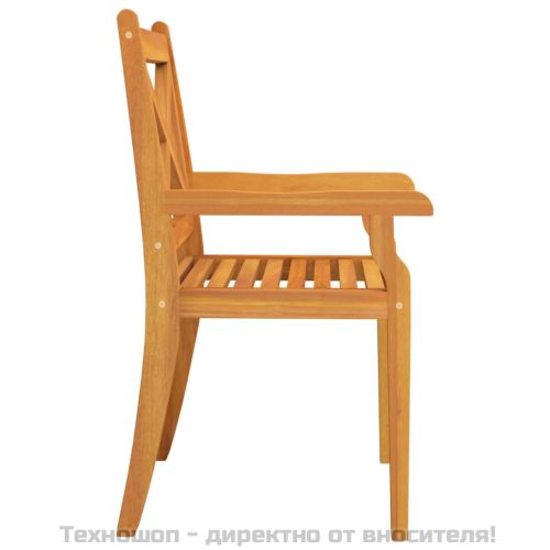 Градински трапезни столове, 3 бр, акация масив