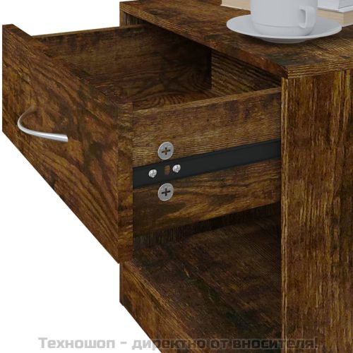 Нощни шкафчета, 2 бр, с чекмеджета, опушен дъб