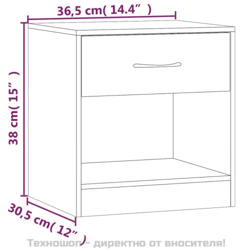 Нощни шкафчета, 2 бр, с чекмеджета, опушен дъб