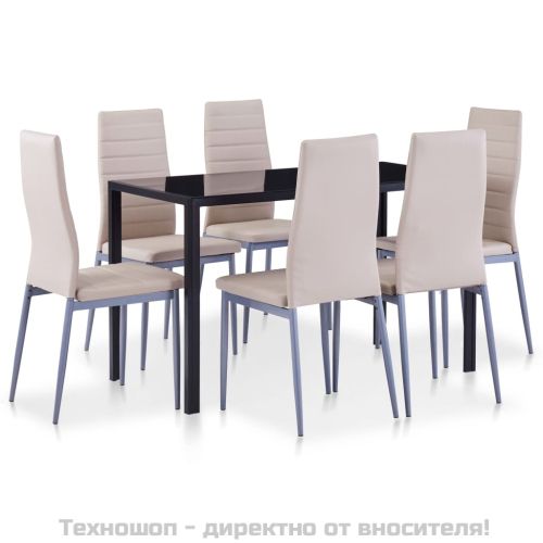 Трапезен комплект, седем части, капучино