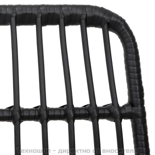 Градински столове, 2 бр, черни, 48x62x84 см, PE ратан