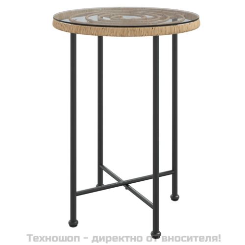 Трапезна маса Ø55 см закалено стъкло и стомана