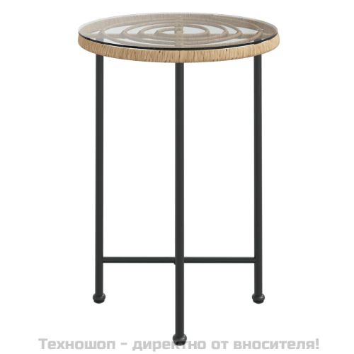 Трапезна маса Ø55 см закалено стъкло и стомана