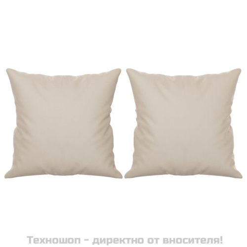 Декоративни възглавници 2 бр кремави 40x40см микрофибърна тъкан