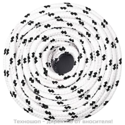 Плетено въже за лодка бяло 8 мм x 100 м полиестер