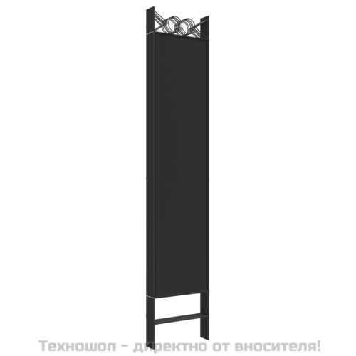 Параван за стая, 6 панела, черен, 240x200 cм, плат