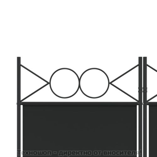 Параван за стая, 6 панела, черен, 240x200 cм, плат