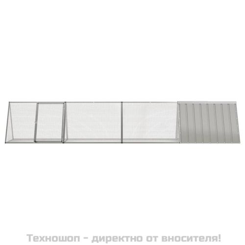 Клетка за зайци сива 403,5x80,5x71 см поцинкована стомана