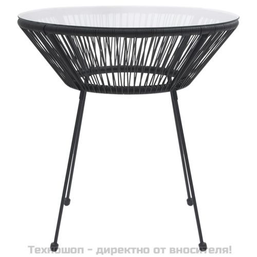 Градински трапезен комплект от 5 части черен