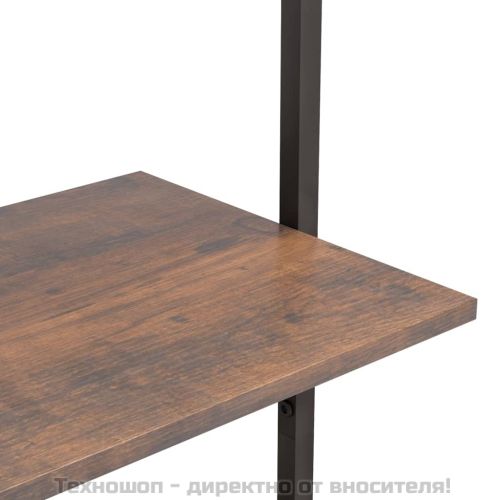 Етажерка стълба с 4 рафта тъмнокафяво и черно 64x35x152,5 см