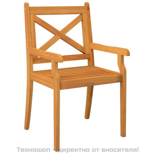 Градински трапезни столове, 6 бр, акация масив