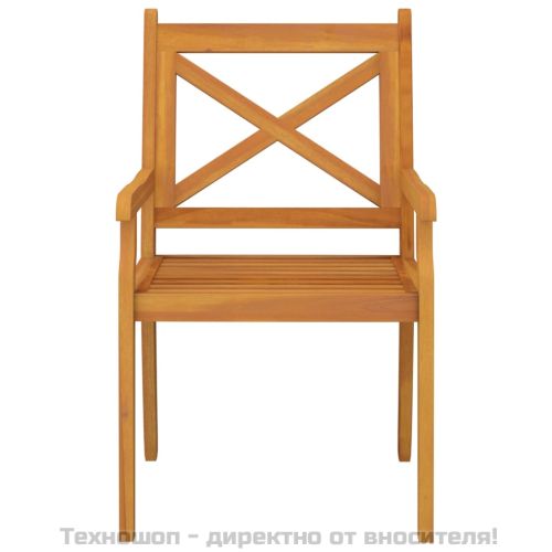 Градински трапезни столове, 6 бр, акация масив