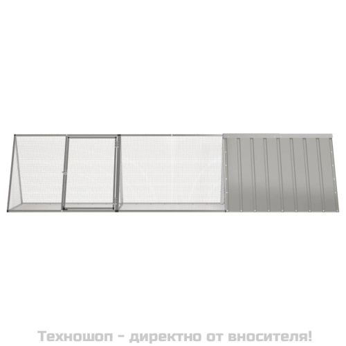Клетка за зайци, сива, 302,5x80,5x71 см, поцинкована стомана