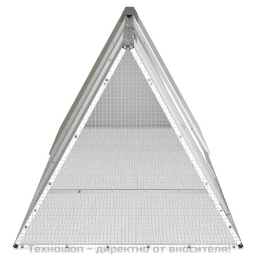 Клетка за зайци, сива, 302,5x80,5x71 см, поцинкована стомана