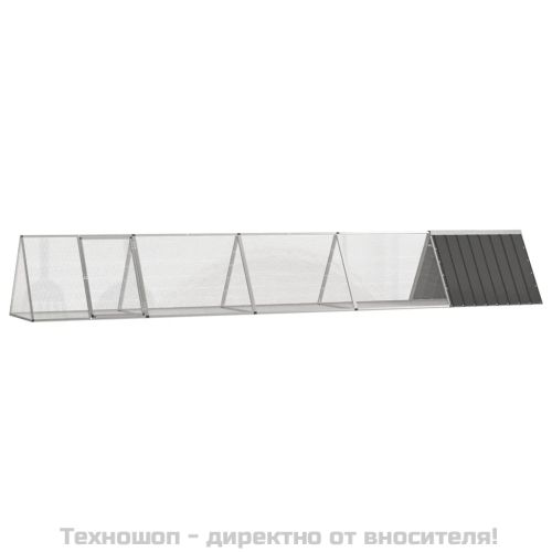 Клетка за зайци антрацит 504,5x80,5x71 см поцинкована стомана