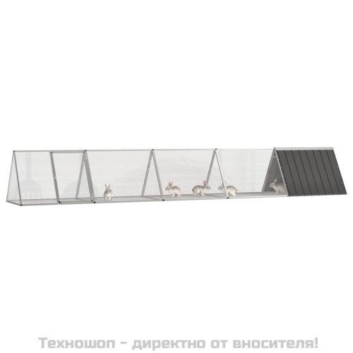 Клетка за зайци антрацит 504,5x80,5x71 см поцинкована стомана