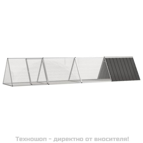 Клетка за зайци антрацит 403,5x80,5x71 см поцинкована стомана