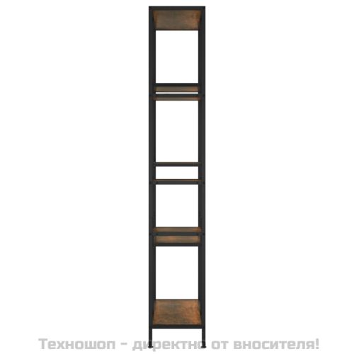 Етажерка за книги 80x30x180 см стомана и инженерно дърво