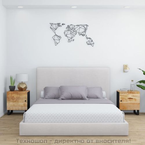 Нощни шкафчета, 2 бр, 40x33x46 см, манго масив