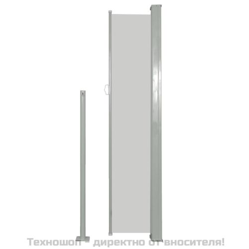 Прибираща се странична тента, 160х500 см, кремава