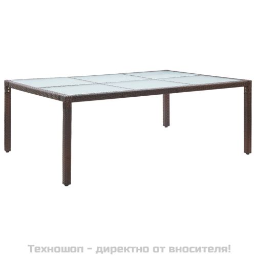 Градинска трапезна маса, кафява, 200x150x74 см, полиратан