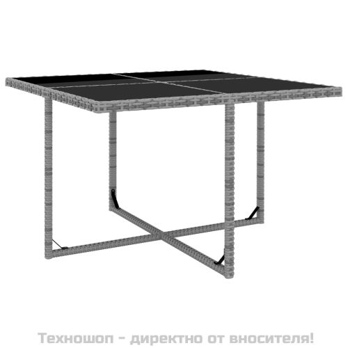 Градински комплект с възглавници, 9 части, полиратан, антрацит