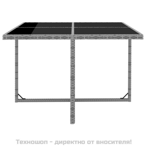 Градински комплект с възглавници, 9 части, полиратан, антрацит