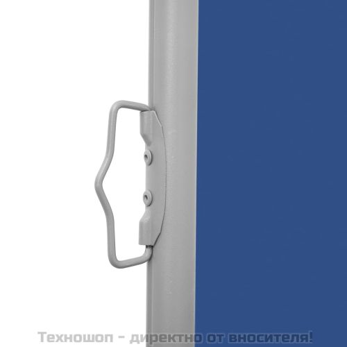 Прибираща се странична тента, синя, 140x600 см