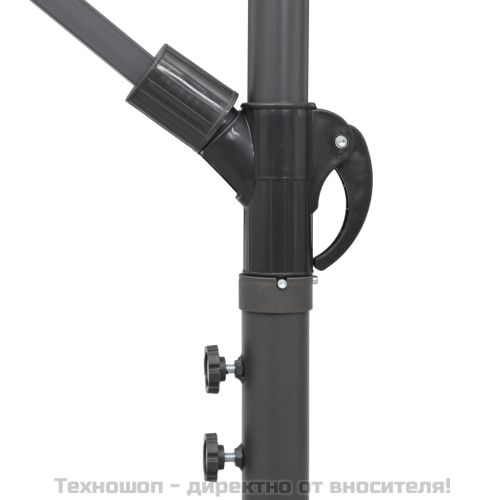 Окачен чадър, черен, 3 м, алуминиев прът