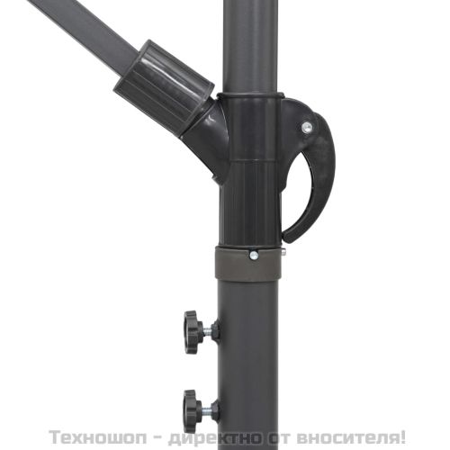 Окачен чадър, таупе, 3 м, алуминиев прът