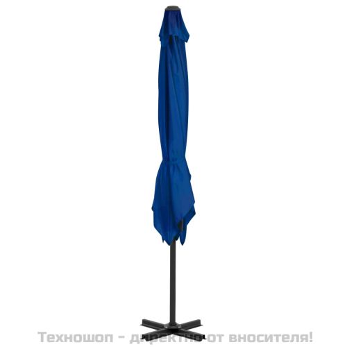 Конзолен градински чадър с алуминиев прът лазурносин 250x250 см
