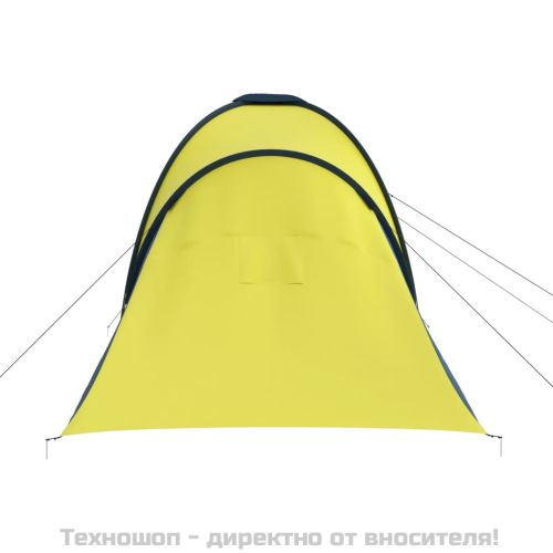 Къмпинг палатка за 6 души синьо и жълто
