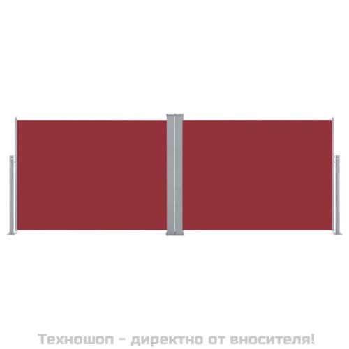 Прибираща се странична тента, червена, 100x1000 см