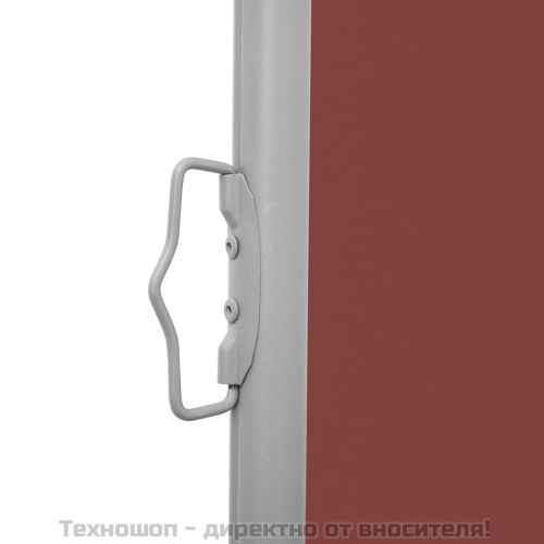 Прибираща се странична тента, кафява, 100x600 см