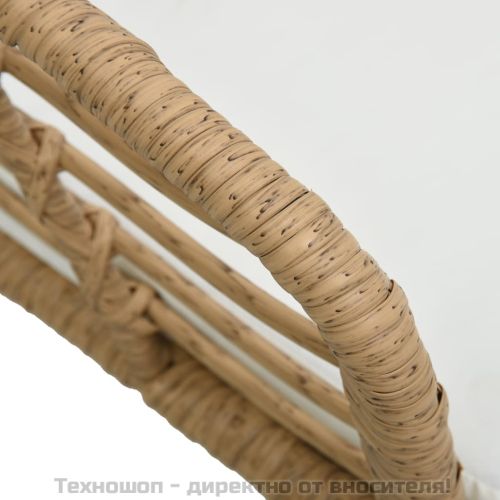 Градински столове с възглавници, 2 бр, полиратан, дъб