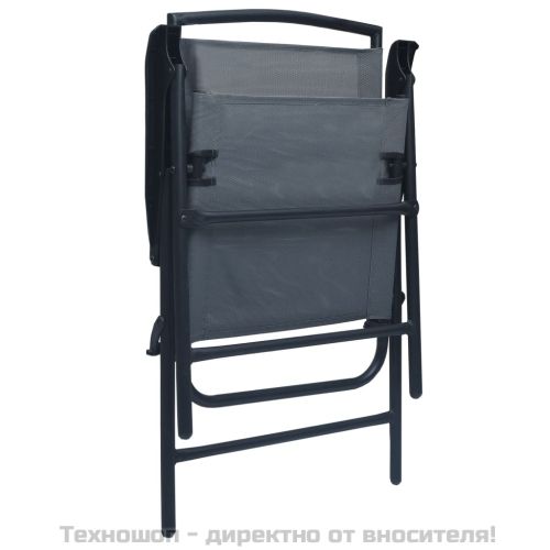 Сгъваеми градински столове, 2 бр, textilene, сиви
