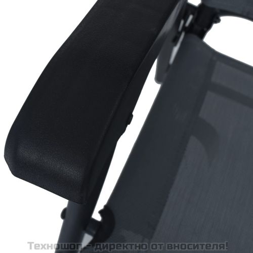 Сгъваеми градински столове, 2 бр, textilene, сиви