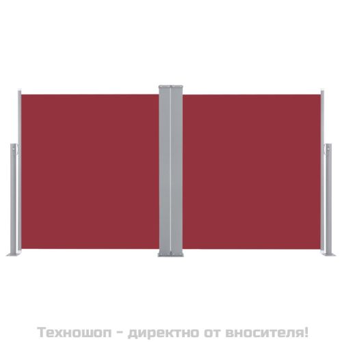 Прибираща се странична тента, червена, 100x600 см