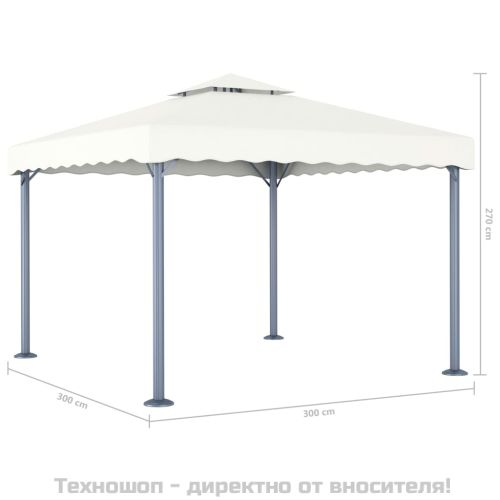Шатра, 300x300 см, кремава, алуминий