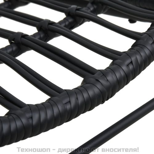 Градински стол, полиратан, черен